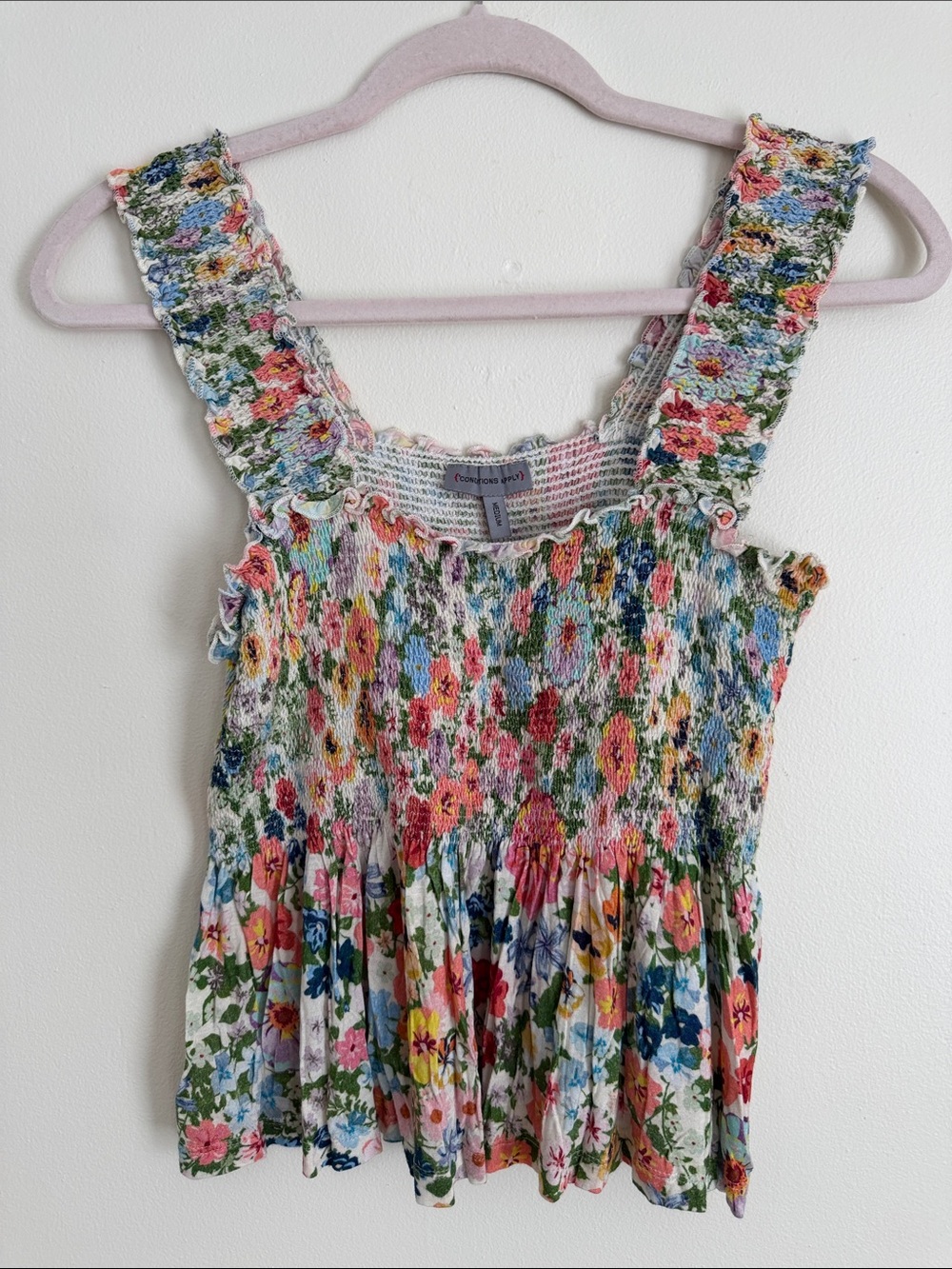 Floral Smocked Tank Top - Multi
